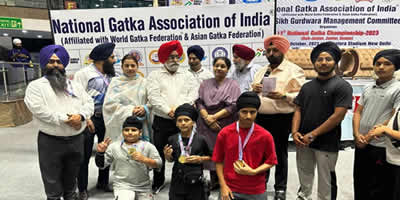 Gagan class 6th got gold medal in national level gatka @ New Delhi